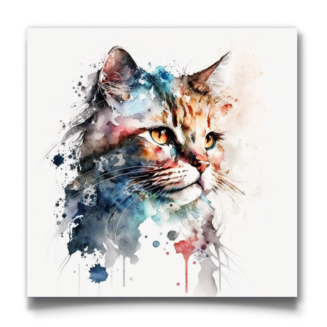 Watercolour Cat Artwork Drawify