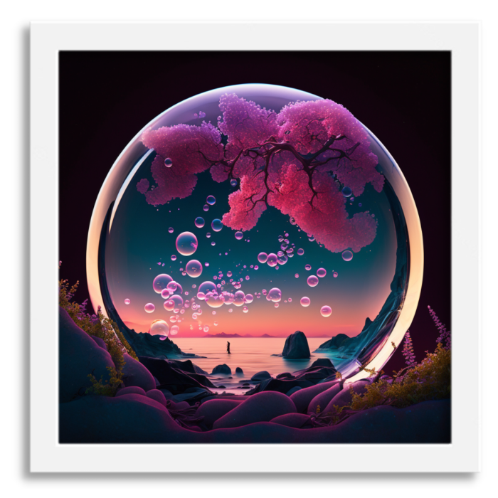 Tranquil Bubble Seascape Art - Image 2
