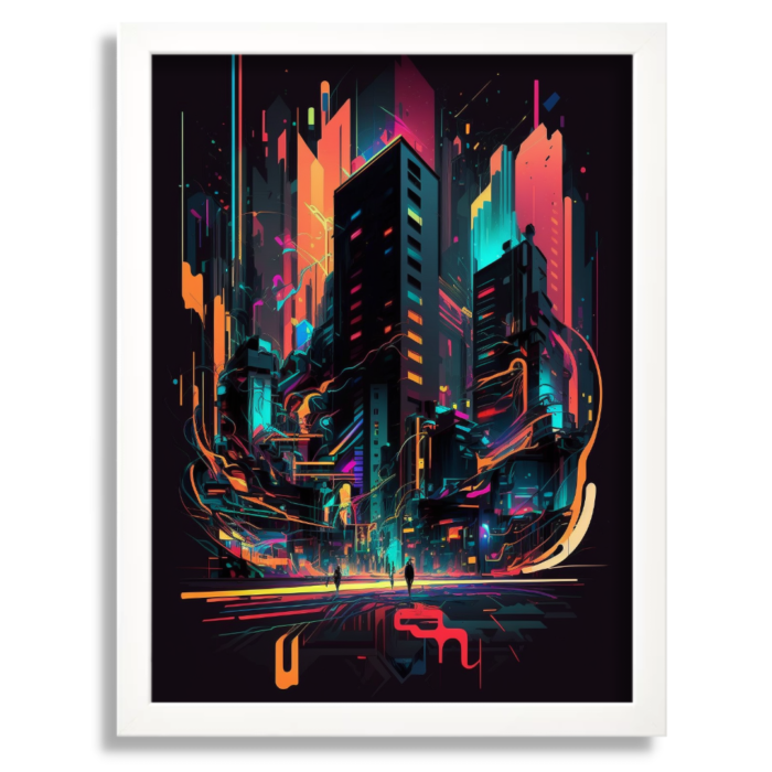 Cityscape Symphony: A Vibrant Art Print