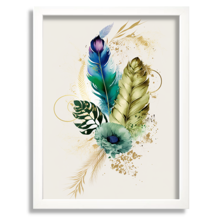 Feathered Bloom: A Delicate Floral Art Print
