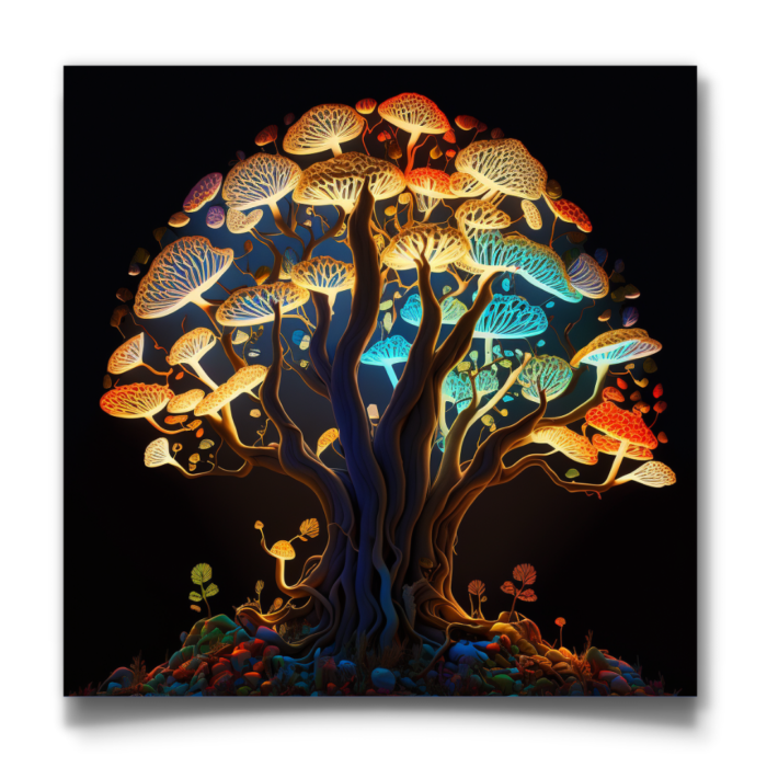 Luminous Fungi: Vibrant Mushroom Art - Image 3