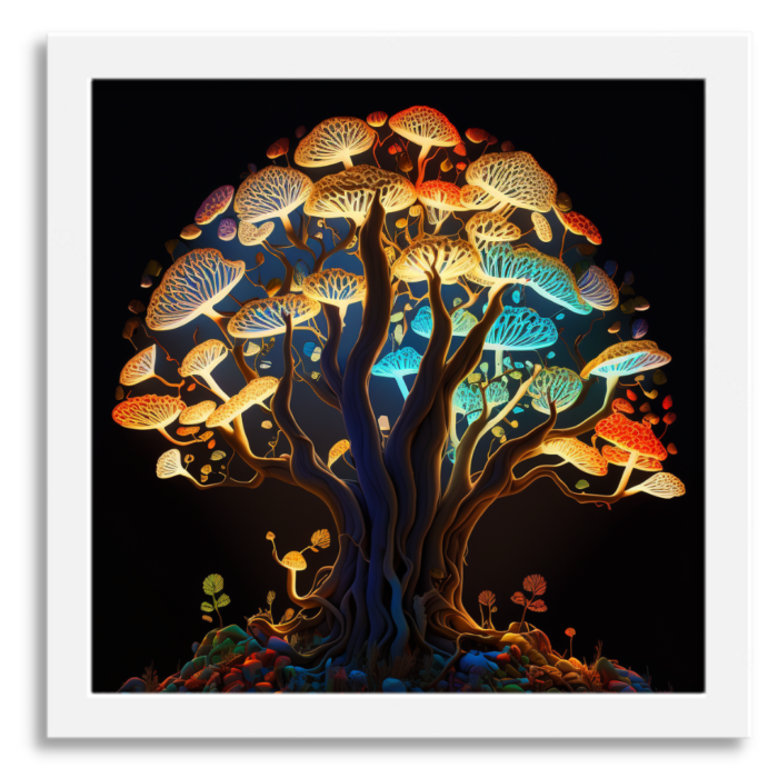 Luminous Fungi: Vibrant Mushroom Art