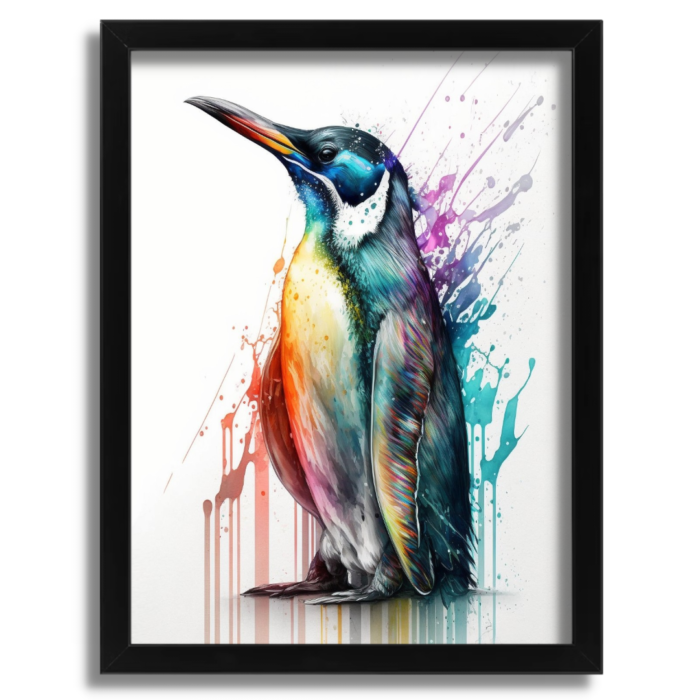 Rainbow Coloured Penguin Artwork - Image 2