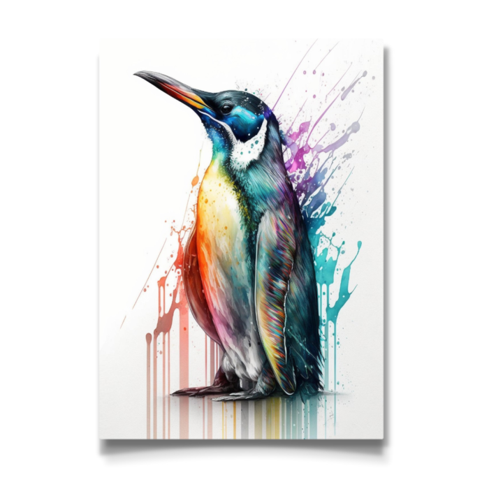 Rainbow Coloured Penguin Artwork - Image 3