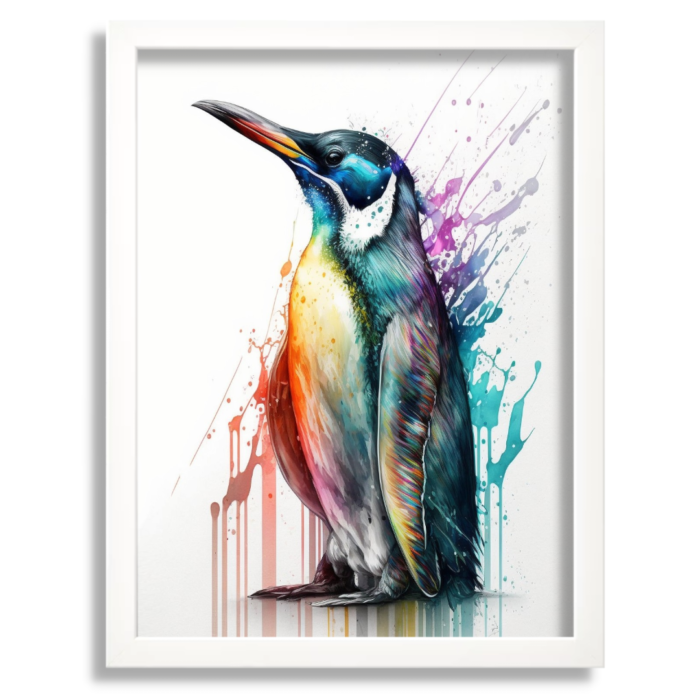 Rainbow Coloured Penguin Artwork