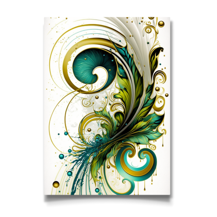 Turquoise Swirl Art Print - Image 3