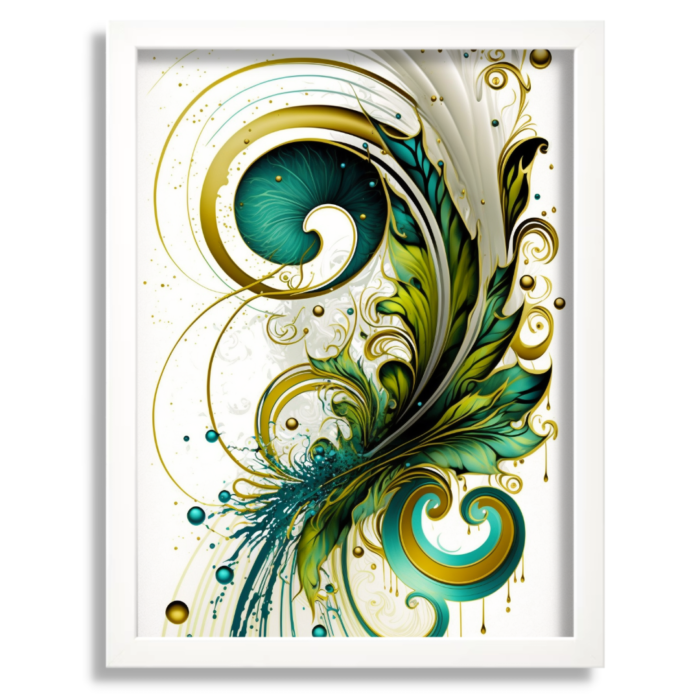 Turquoise Swirl Art Print - Image 2