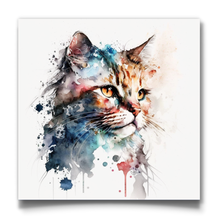 Watercolour Cat Artwork - Image 3