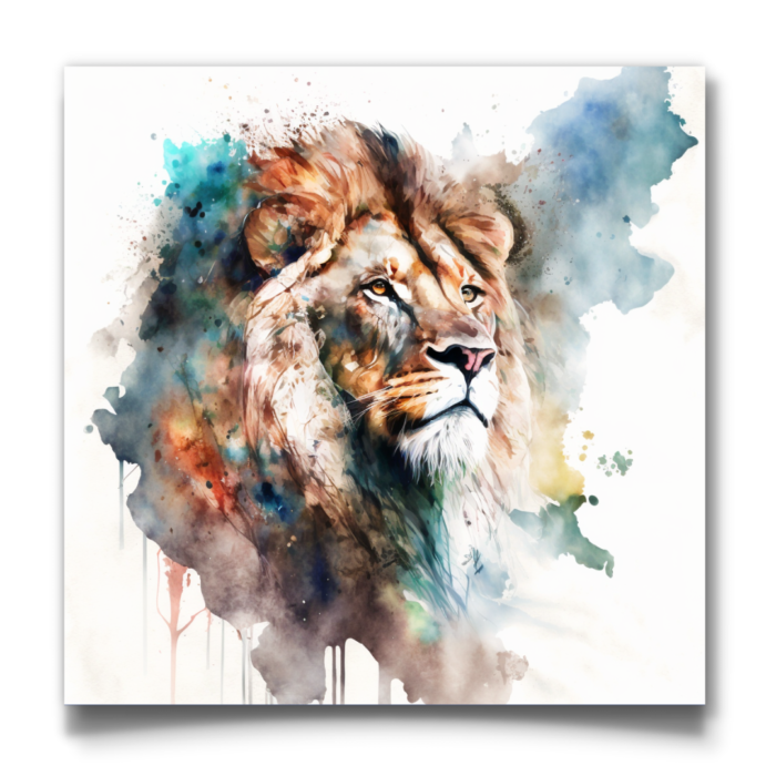 Watercolour Lion Artwork - Image 3