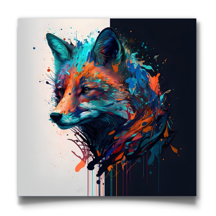 Artistic Fox Wildlife Print - Image 3