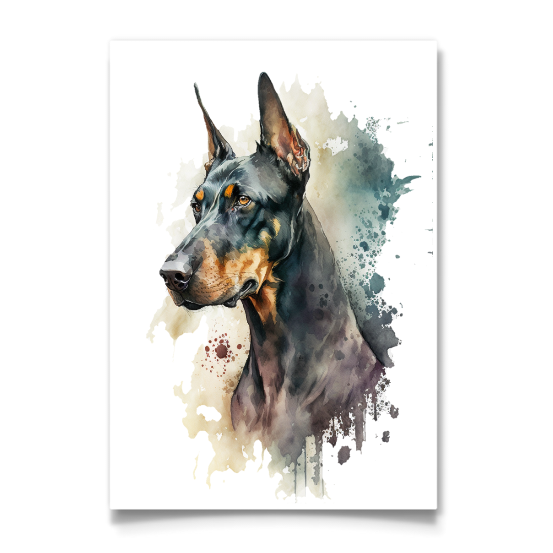 Watercolour Doberman Artwork - Drawify