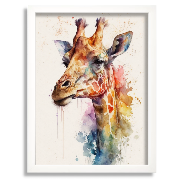 Watercolour Giraffe Artwork - Image 2
