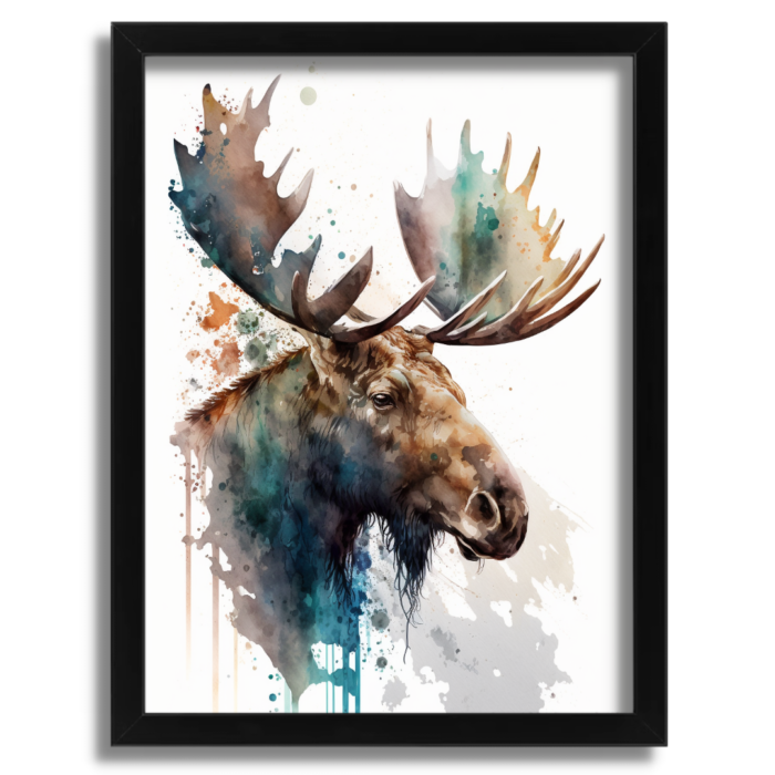 Watercolour Moose Art Print