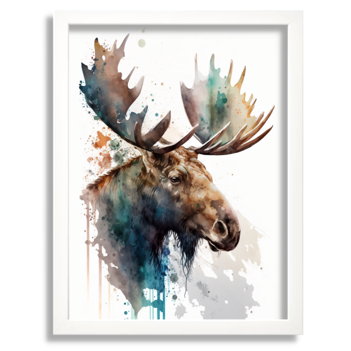 Watercolour Moose Art Print - Image 2