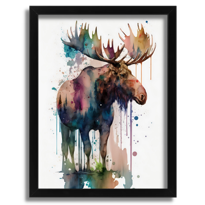 Watercolour Moose Artwork