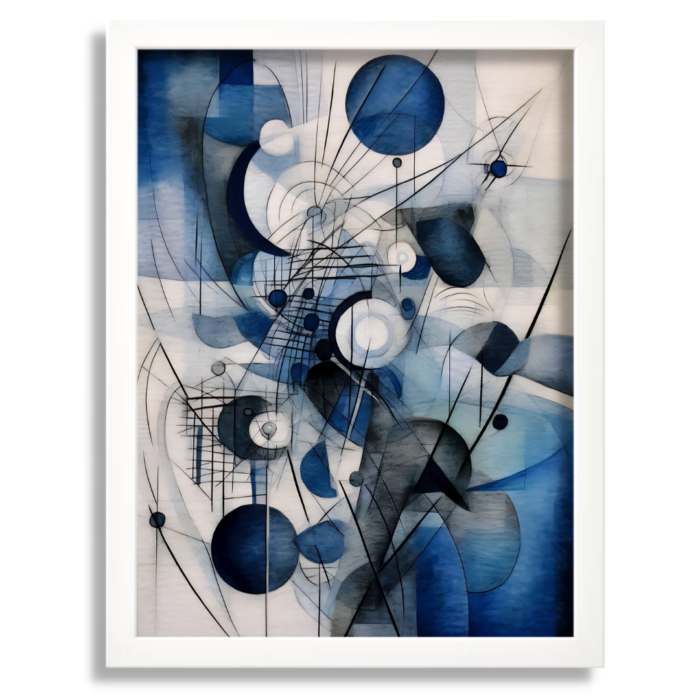 Dynamic Blue Abstract Composition Artwork