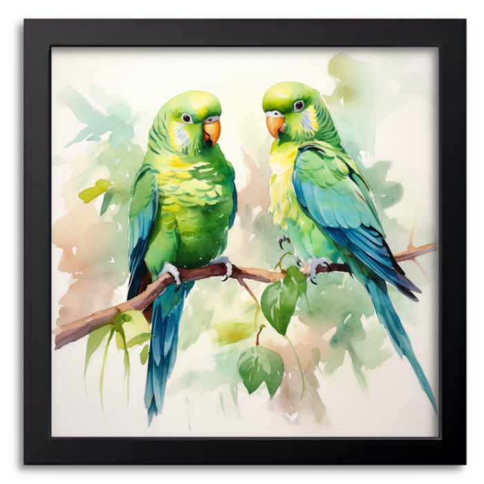 Watercolour Parakeets Artwork